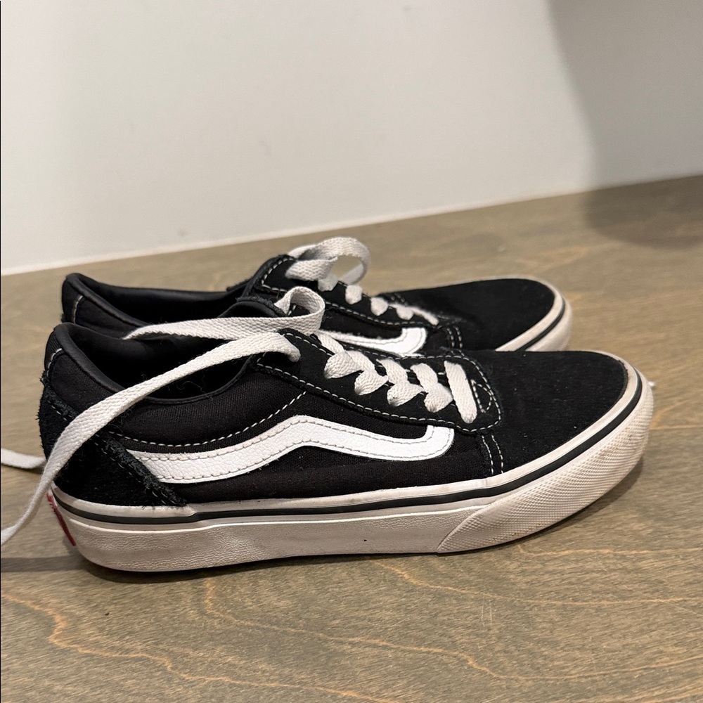 Vans Kids Classic Black and White Sneakers